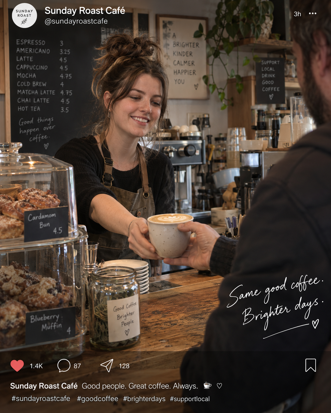 Coffee Shop social content example