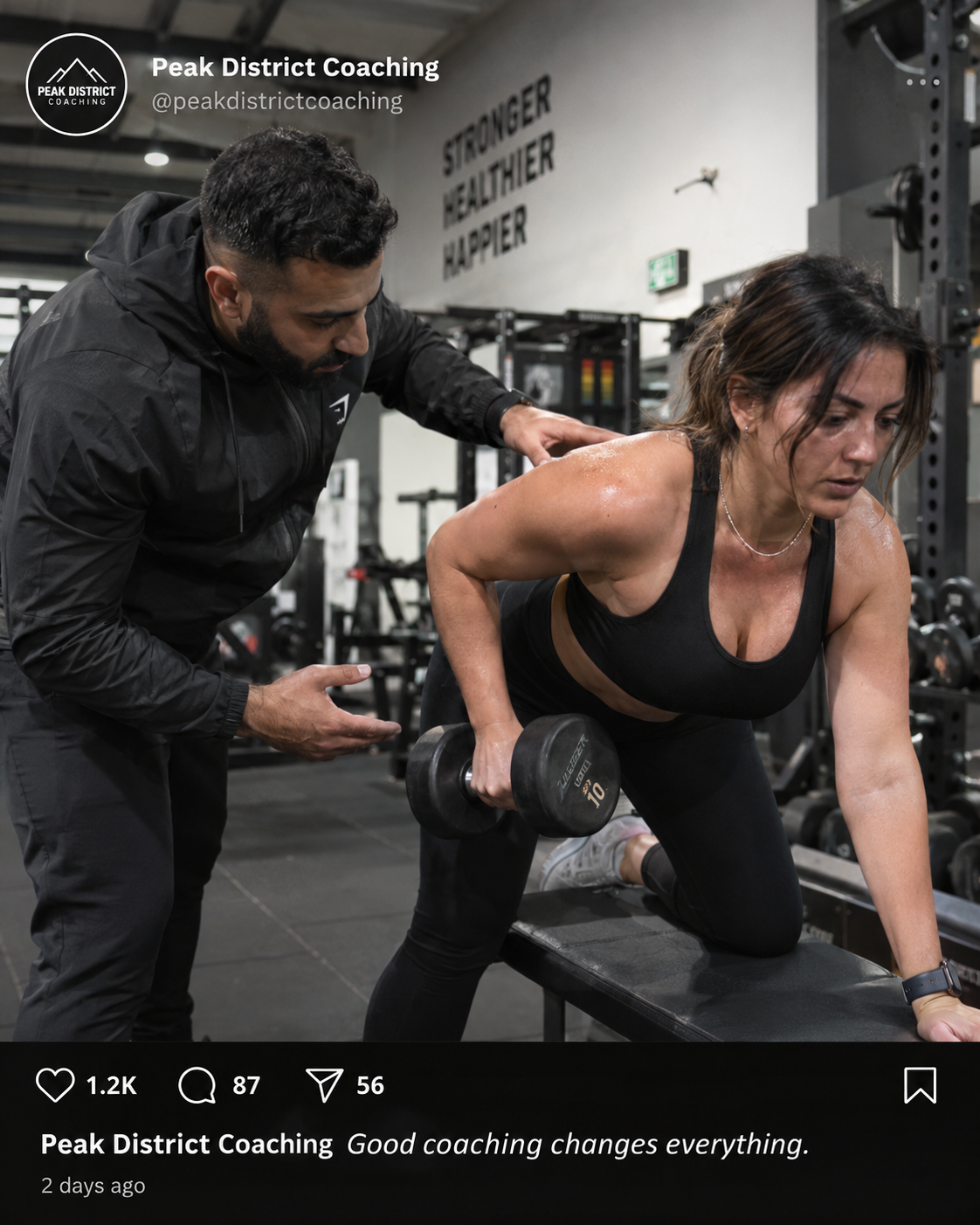 Fitness social content example