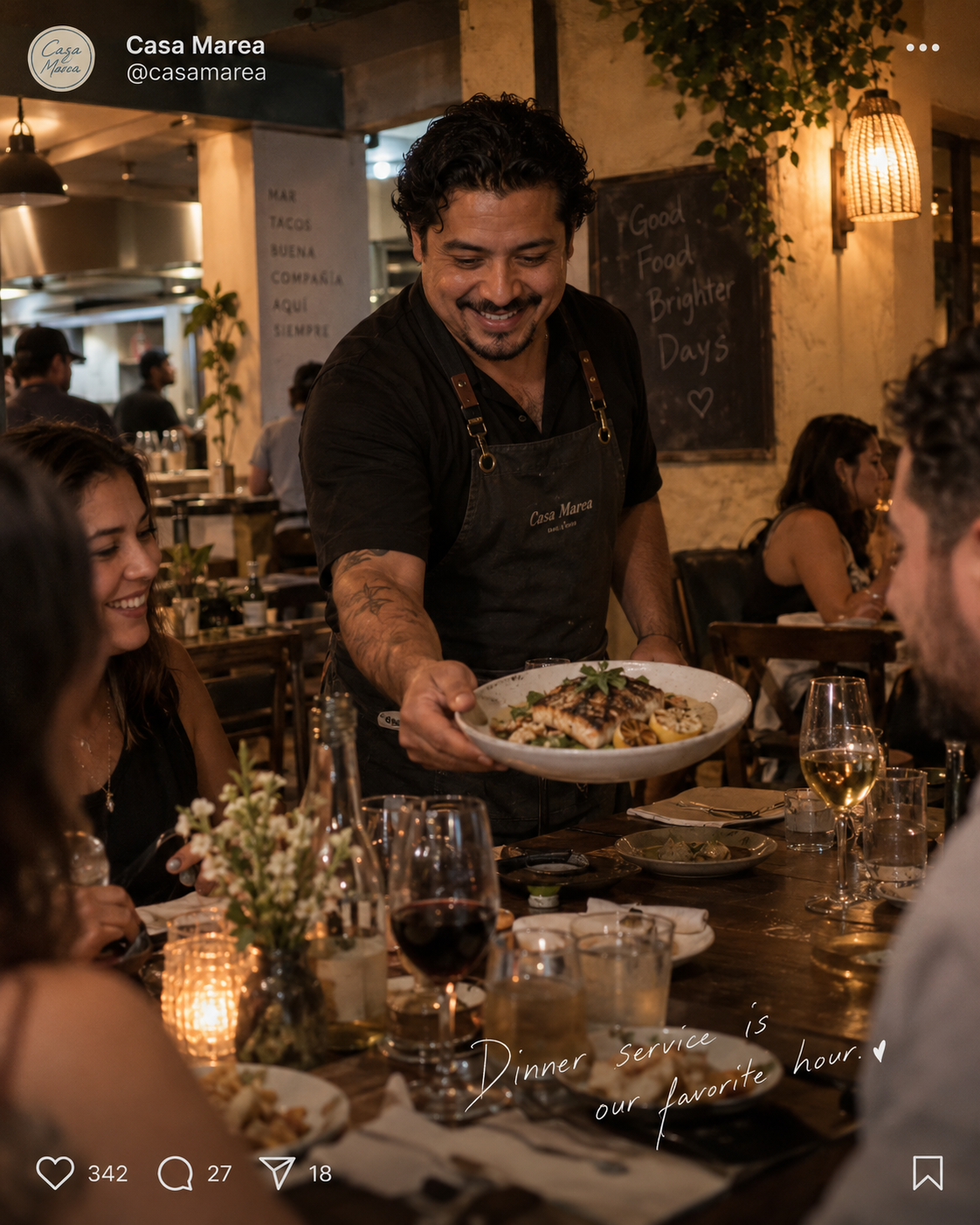 Restaurant serving food
